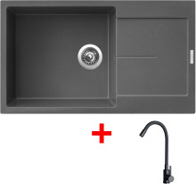 Sinks ULTIMA 860 XXL Titanium + ELASTA černá matná 